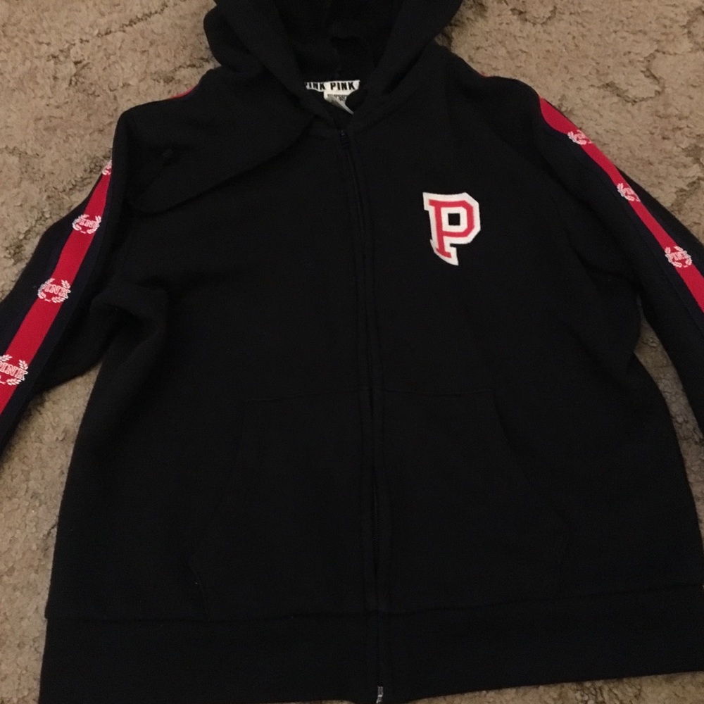 Pink laurel logo hoodie